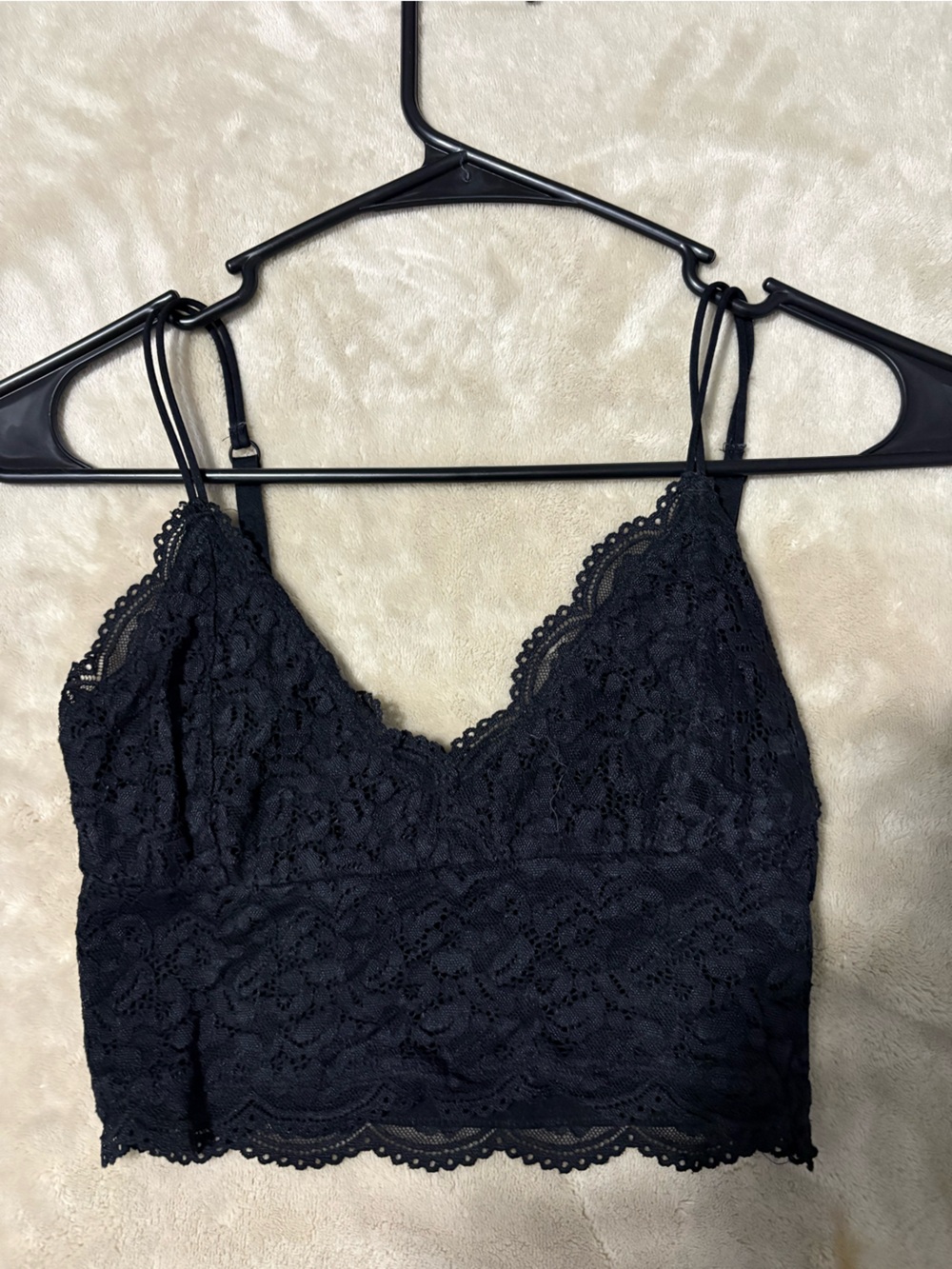 SO Black Lace Crop Bralette Tank